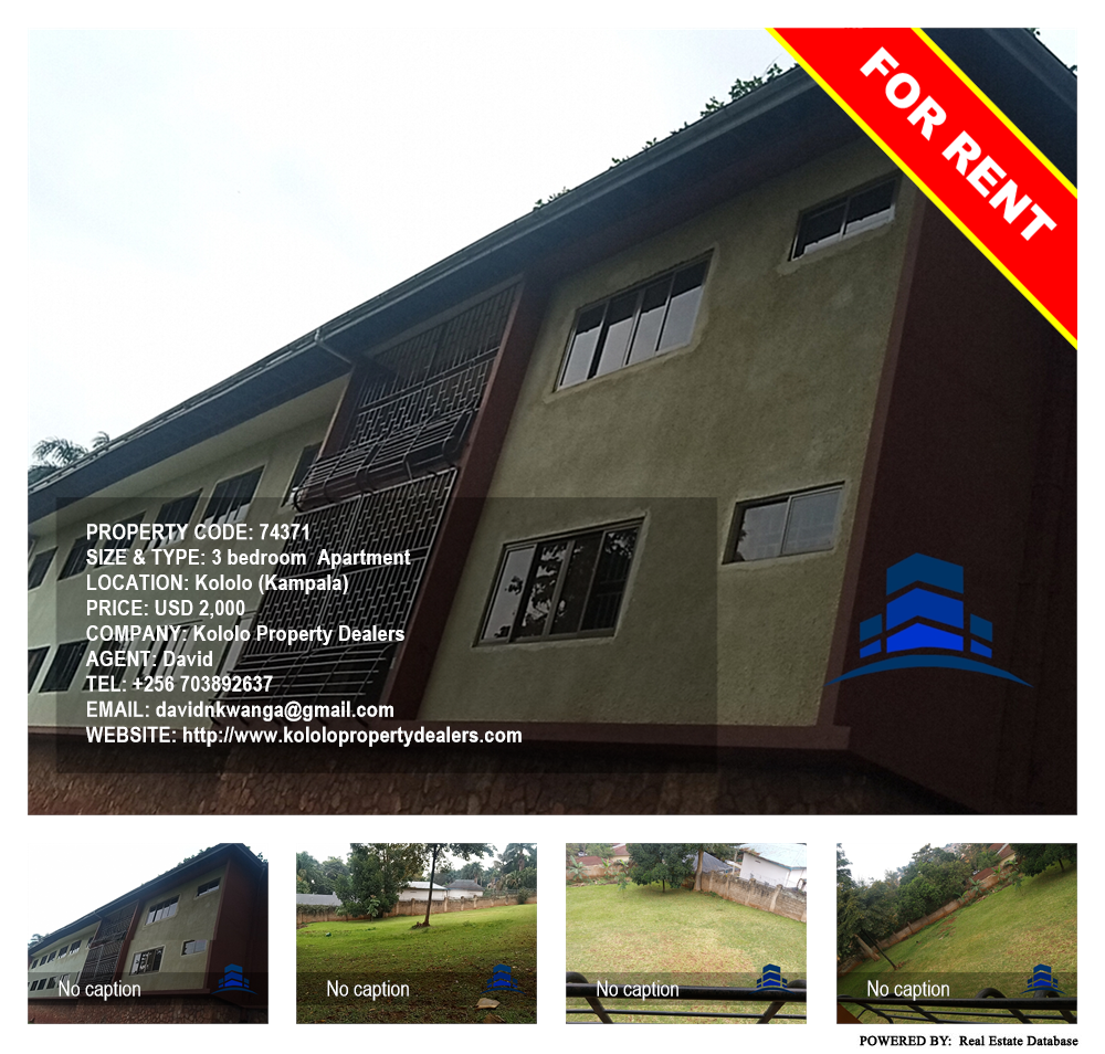 3 bedroom Apartment  for rent in Kololo Kampala Uganda, code: 74371
