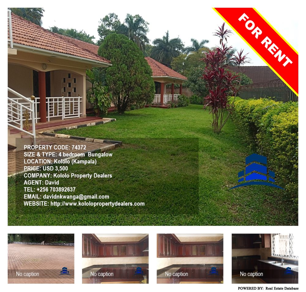 4 bedroom Bungalow  for rent in Kololo Kampala Uganda, code: 74372