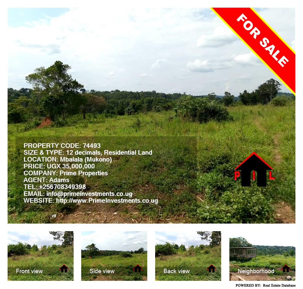 Residential Land  for sale in Mbalala Mukono Uganda, code: 74493