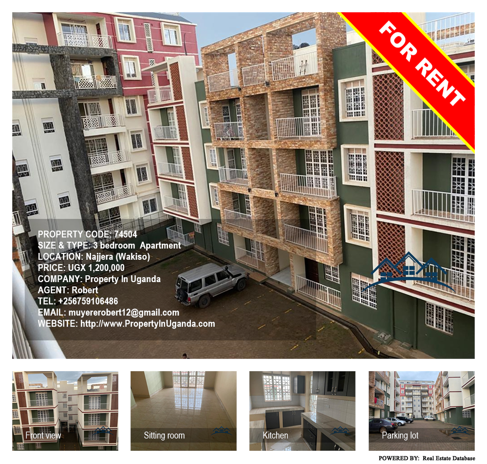 3 bedroom Apartment  for rent in Najjera Wakiso Uganda, code: 74504