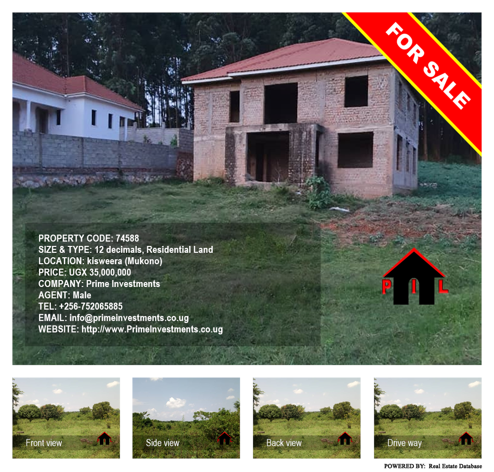 Residential Land  for sale in Kisweera Mukono Uganda, code: 74588