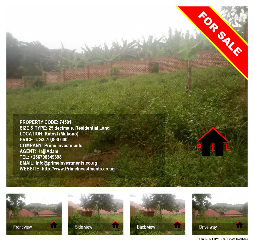 Residential Land  for sale in Katosi Mukono Uganda, code: 74591
