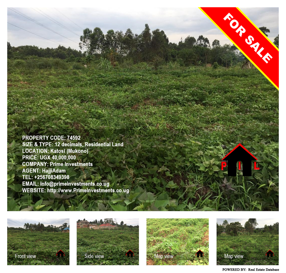 Residential Land  for sale in Katosi Mukono Uganda, code: 74592