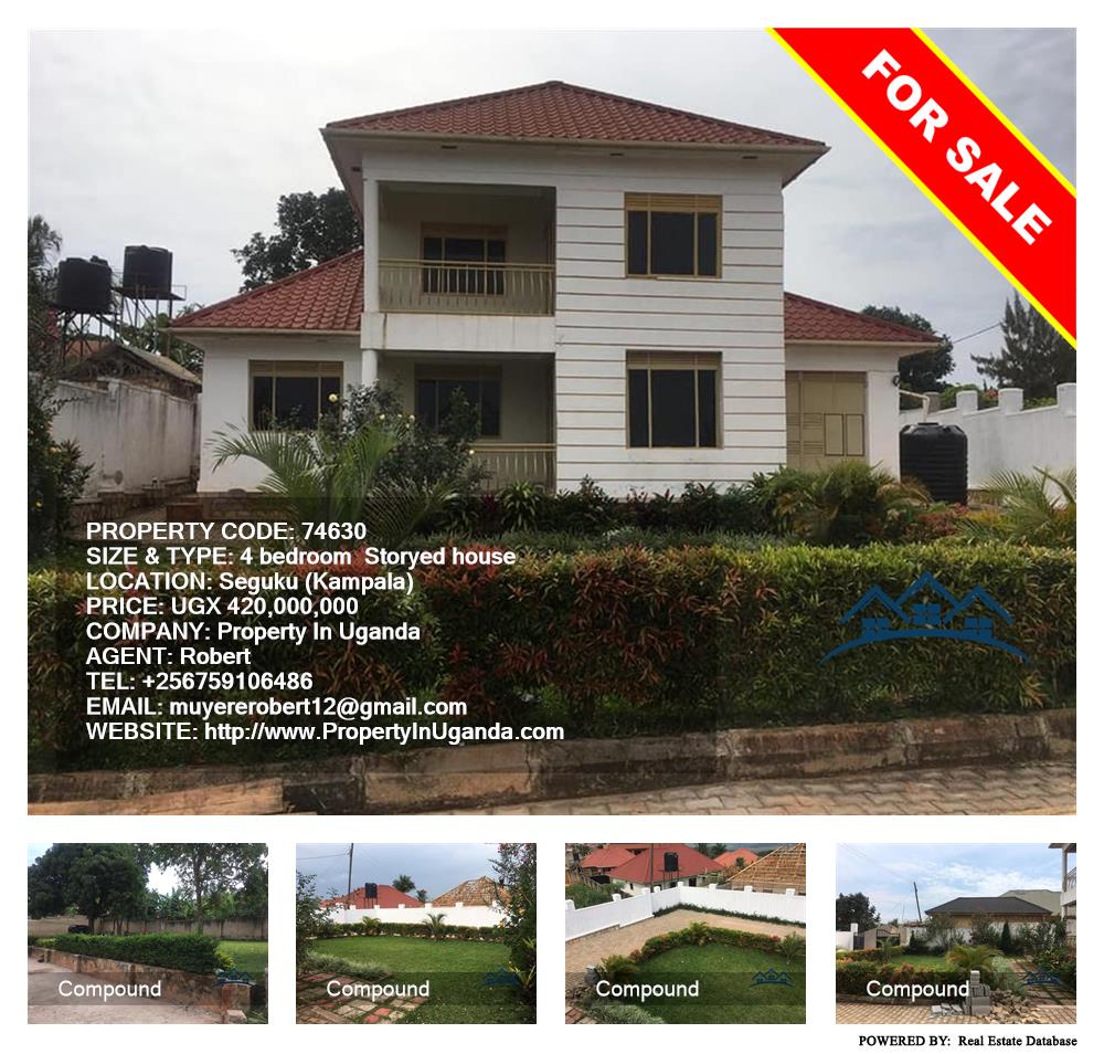 4 bedroom Storeyed house  for sale in Seguku Kampala Uganda, code: 74630