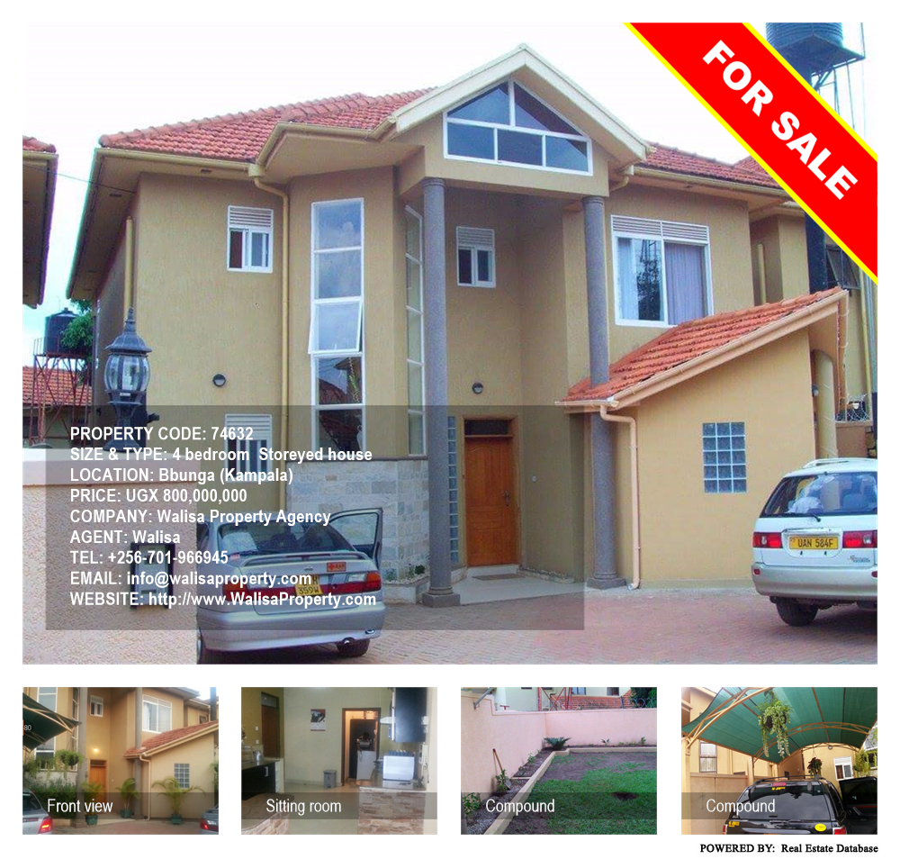 4 bedroom Storeyed house  for sale in Bbunga Kampala Uganda, code: 74632