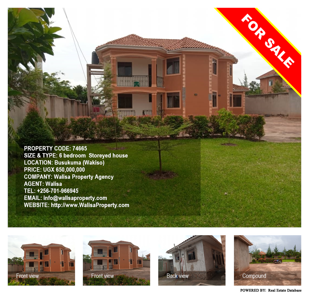 6 bedroom Storeyed house  for sale in Busukuma Wakiso Uganda, code: 74665