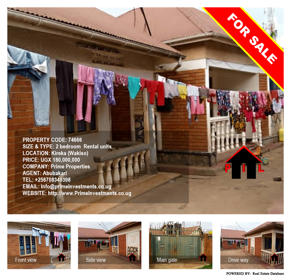 2 bedroom Rental units  for sale in Kireka Wakiso Uganda, code: 74666