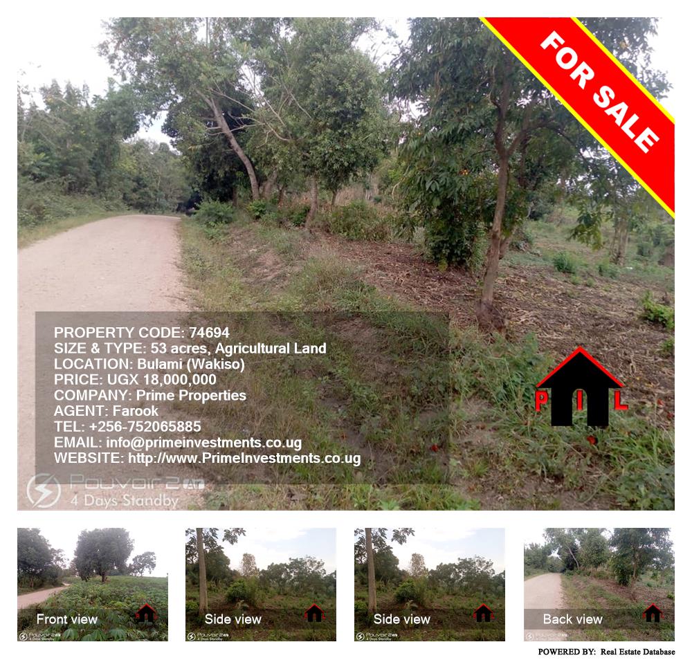 Agricultural Land  for sale in Bulami Wakiso Uganda, code: 74694