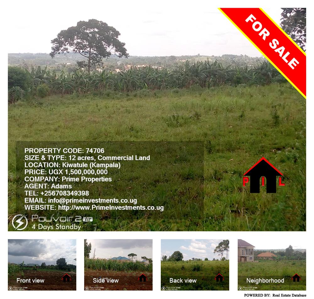 Commercial Land  for sale in Kiwaatule Kampala Uganda, code: 74706
