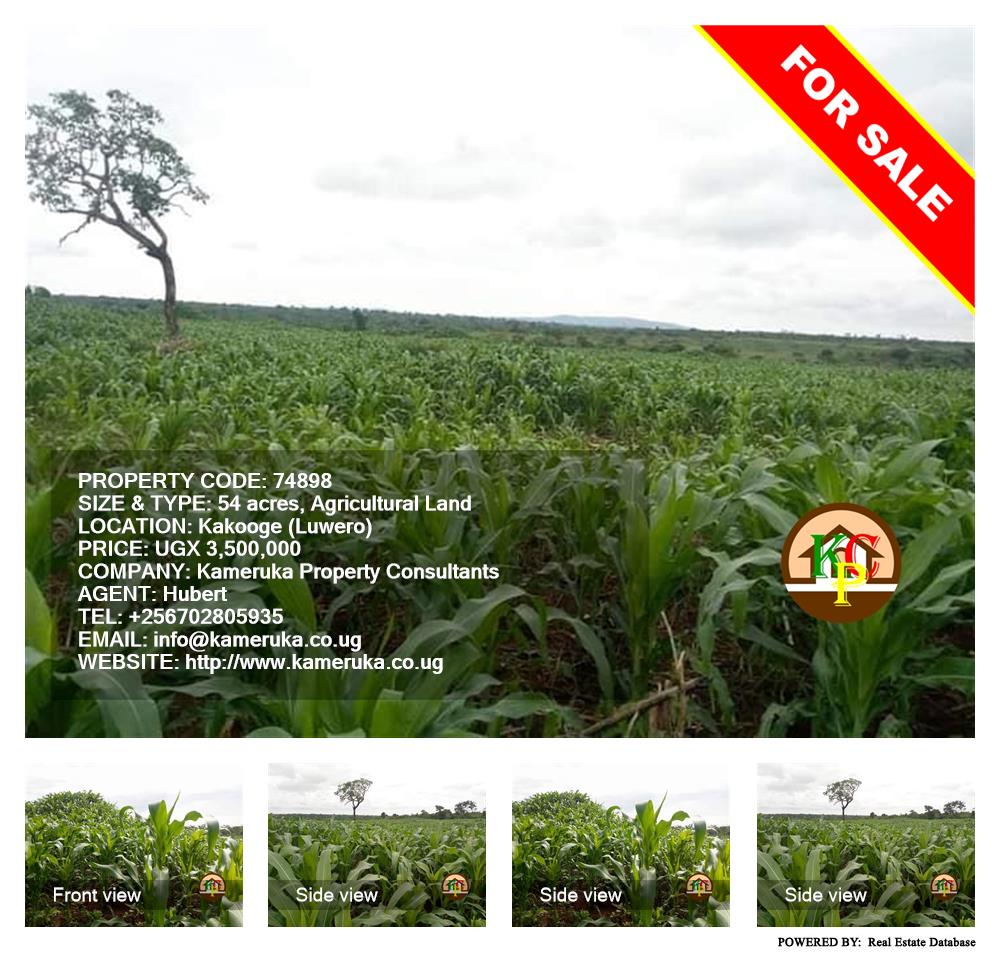 Agricultural Land  for sale in Kakooge Luweero Uganda, code: 74898