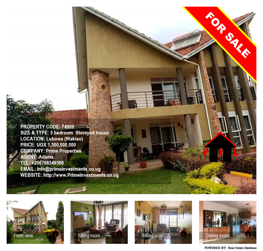 5 bedroom Storeyed house  for sale in Lubowa Wakiso Uganda, code: 74909