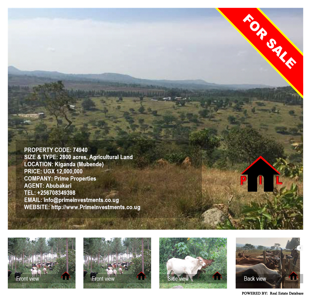 Agricultural Land  for sale in Kiganda Mubende Uganda, code: 74940