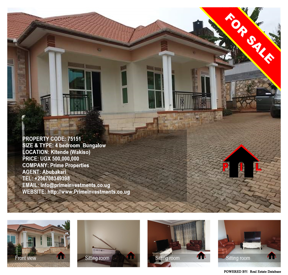 4 bedroom Bungalow  for sale in Kitende Wakiso Uganda, code: 75151