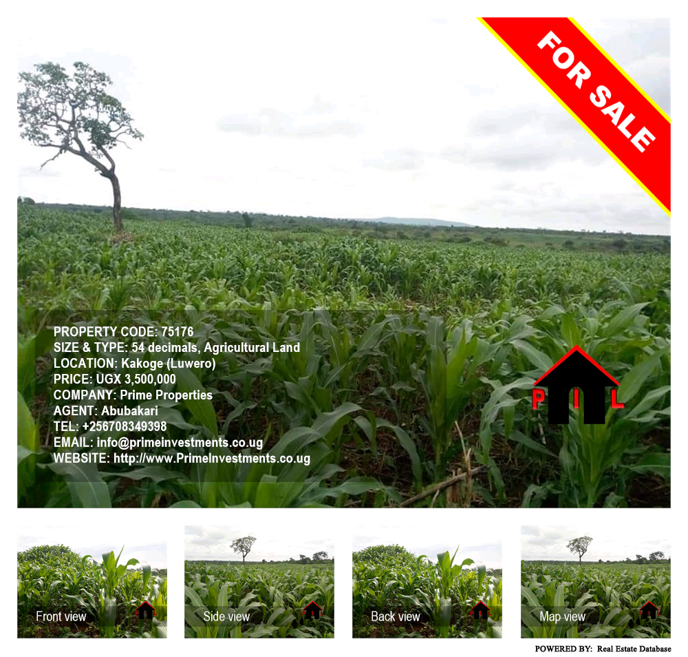 Agricultural Land  for sale in Kakooge Luweero Uganda, code: 75176