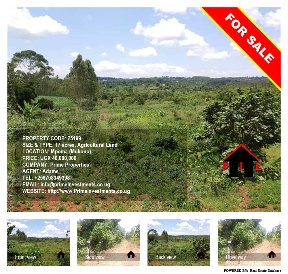 Agricultural Land  for sale in Mpoma Mukono Uganda, code: 75199