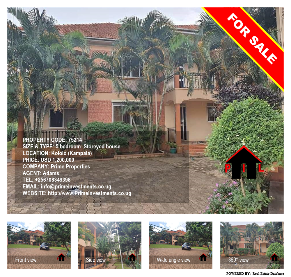 5 bedroom Storeyed house  for sale in Kololo Kampala Uganda, code: 75214