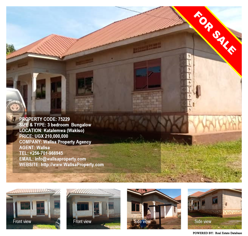 3 bedroom Bungalow  for sale in Katalemwa Wakiso Uganda, code: 75229