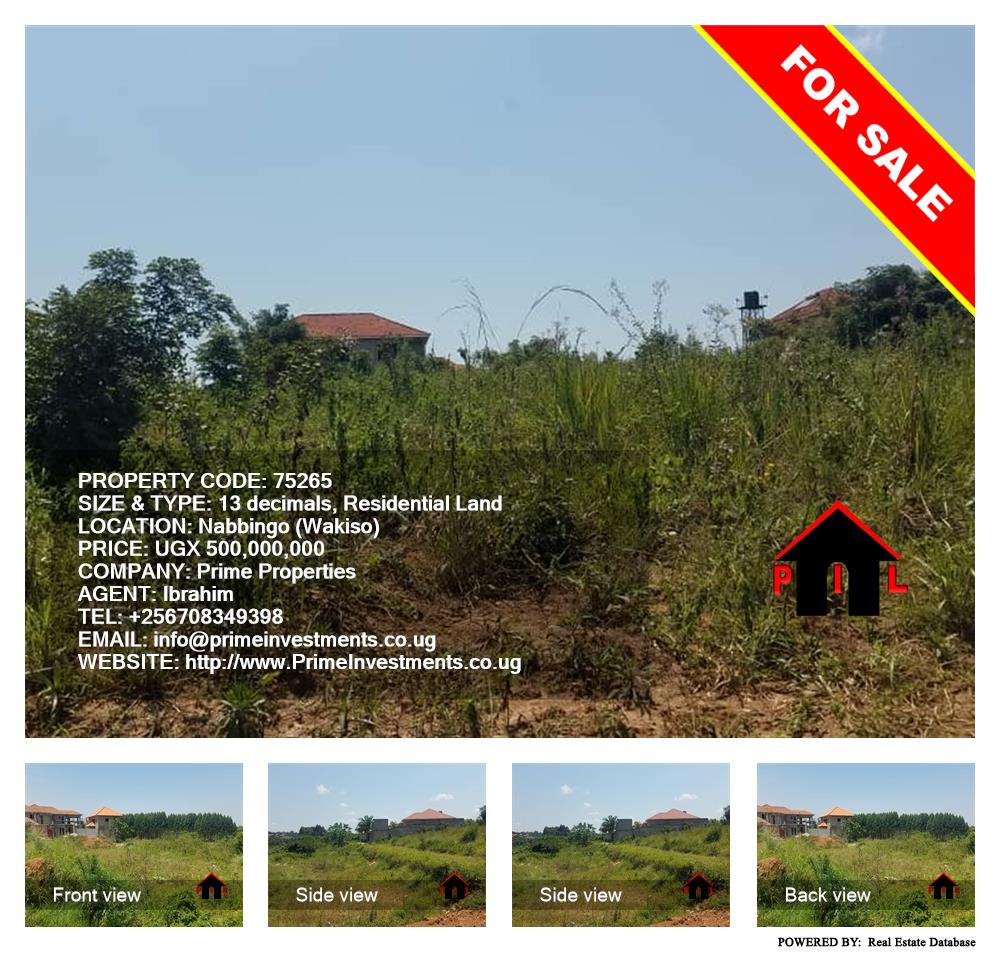 Residential Land  for sale in Nabbingo Wakiso Uganda, code: 75265