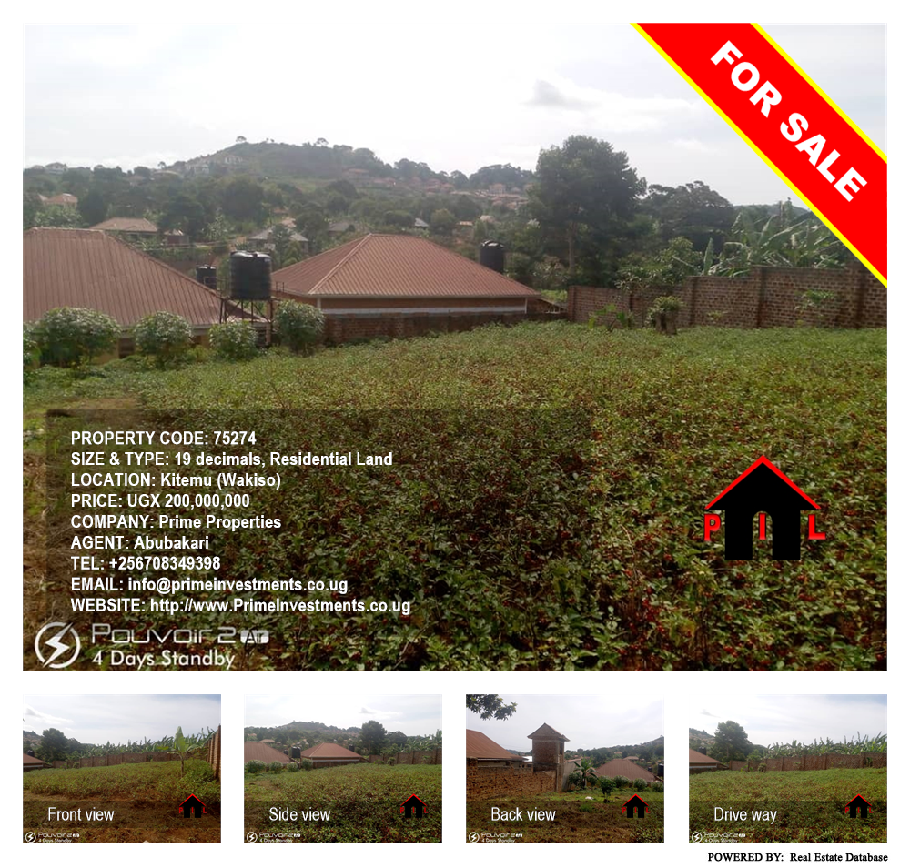 Residential Land  for sale in Kitemu Wakiso Uganda, code: 75274