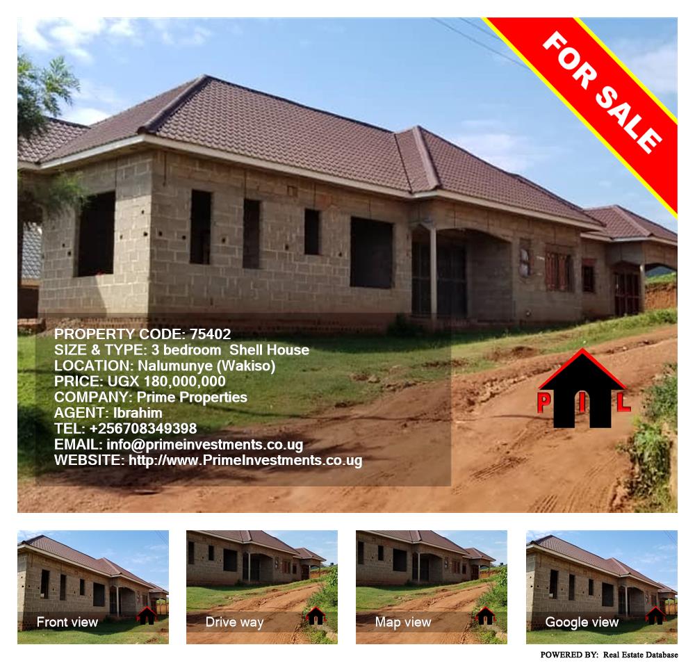 3 bedroom Shell House  for sale in Nalumunye Wakiso Uganda, code: 75402