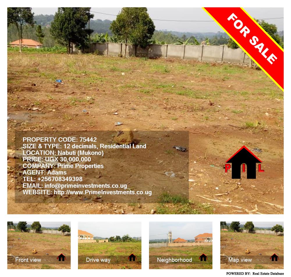 Residential Land  for sale in Nabuuti Mukono Uganda, code: 75442