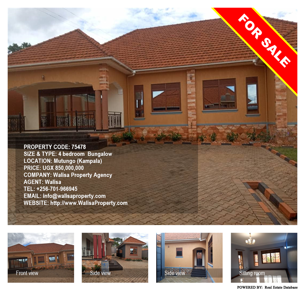 4 bedroom Bungalow  for sale in Mutungo Kampala Uganda, code: 75478