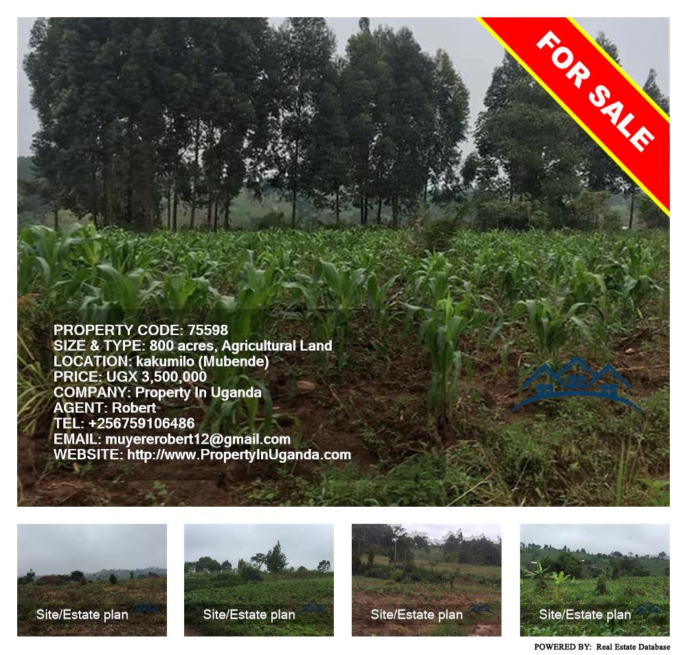 Agricultural Land  for sale in Kakumilo Mubende Uganda, code: 75598