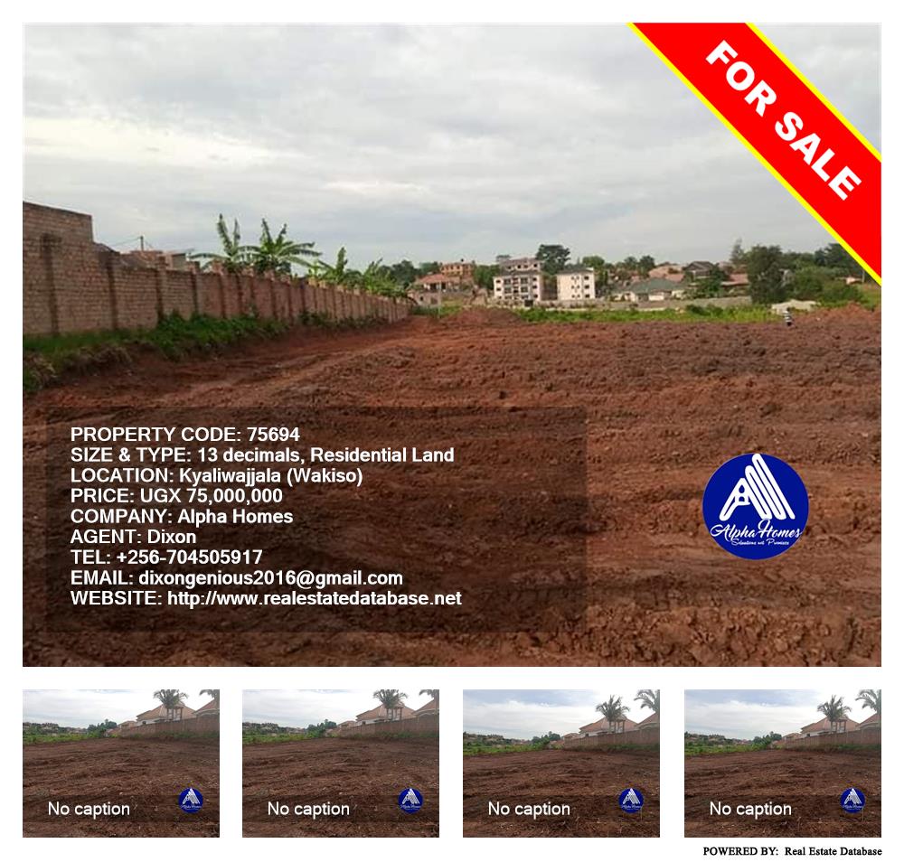 Residential Land  for sale in Kyaliwajjala Wakiso Uganda, code: 75694