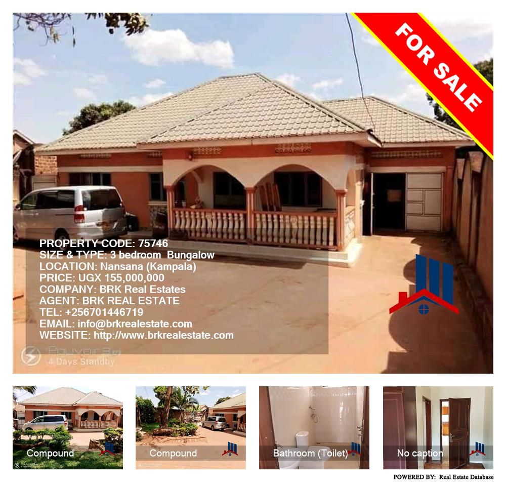 3 bedroom Bungalow  for sale in Nansana Kampala Uganda, code: 75746
