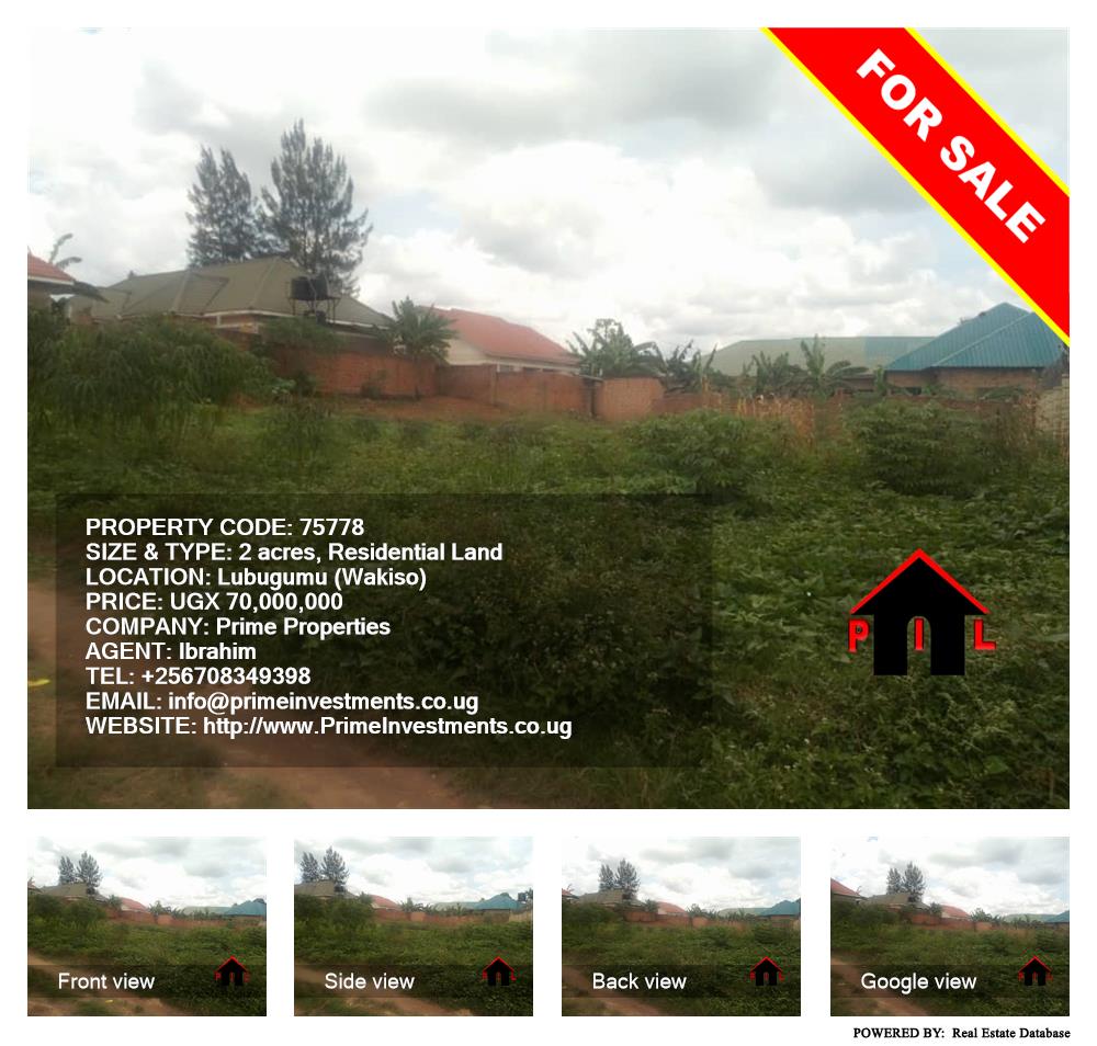 Residential Land  for sale in Lubugumu Wakiso Uganda, code: 75778
