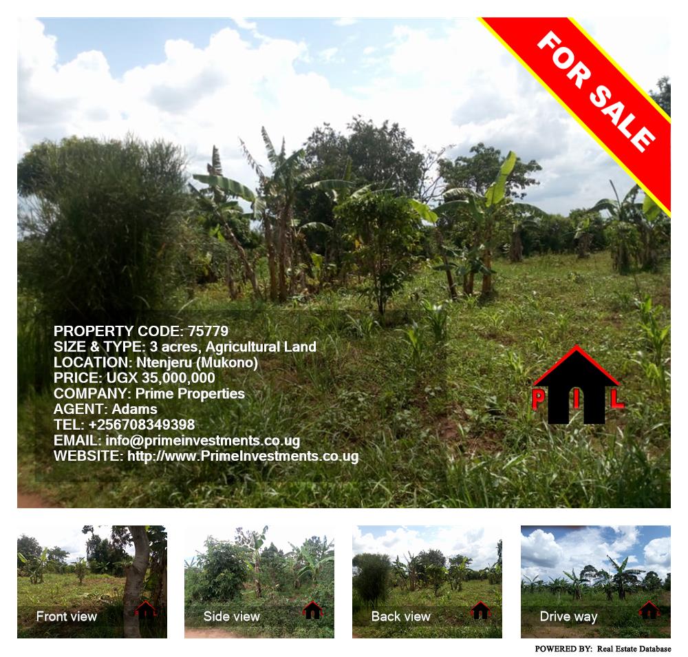 Agricultural Land  for sale in Ntenjjeru Mukono Uganda, code: 75779