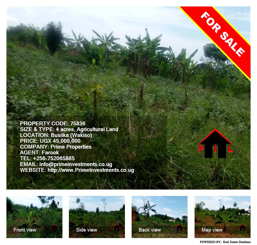 Agricultural Land  for sale in Busiika Wakiso Uganda, code: 75836