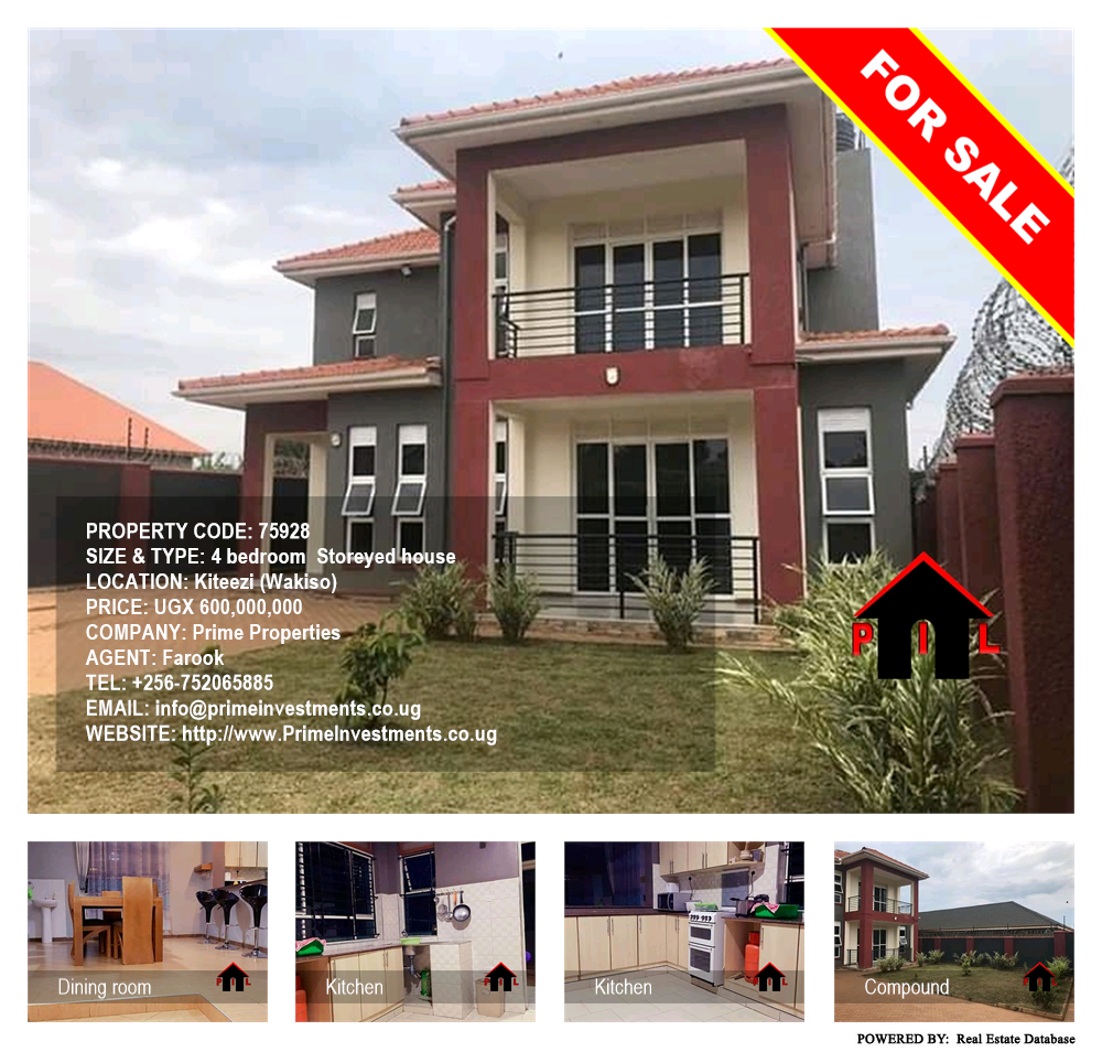 4 bedroom Storeyed house  for sale in Kiteezi Wakiso Uganda, code: 75928
