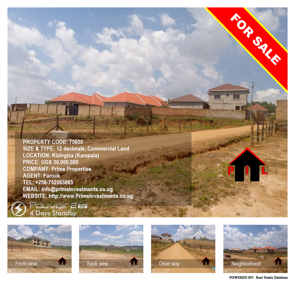 Commercial Land  for sale in Kizingiza Kampala Uganda, code: 75930