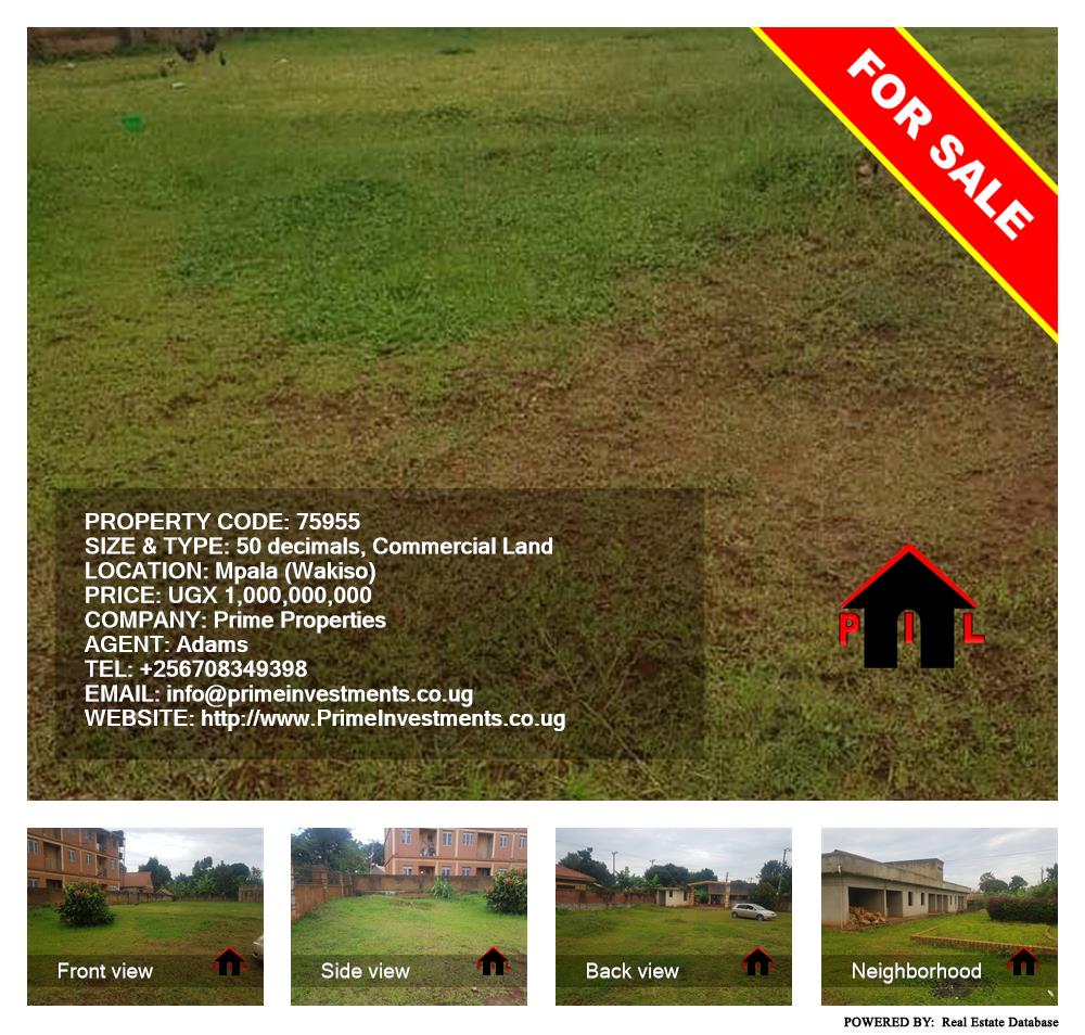 Commercial Land  for sale in Mpala Wakiso Uganda, code: 75955