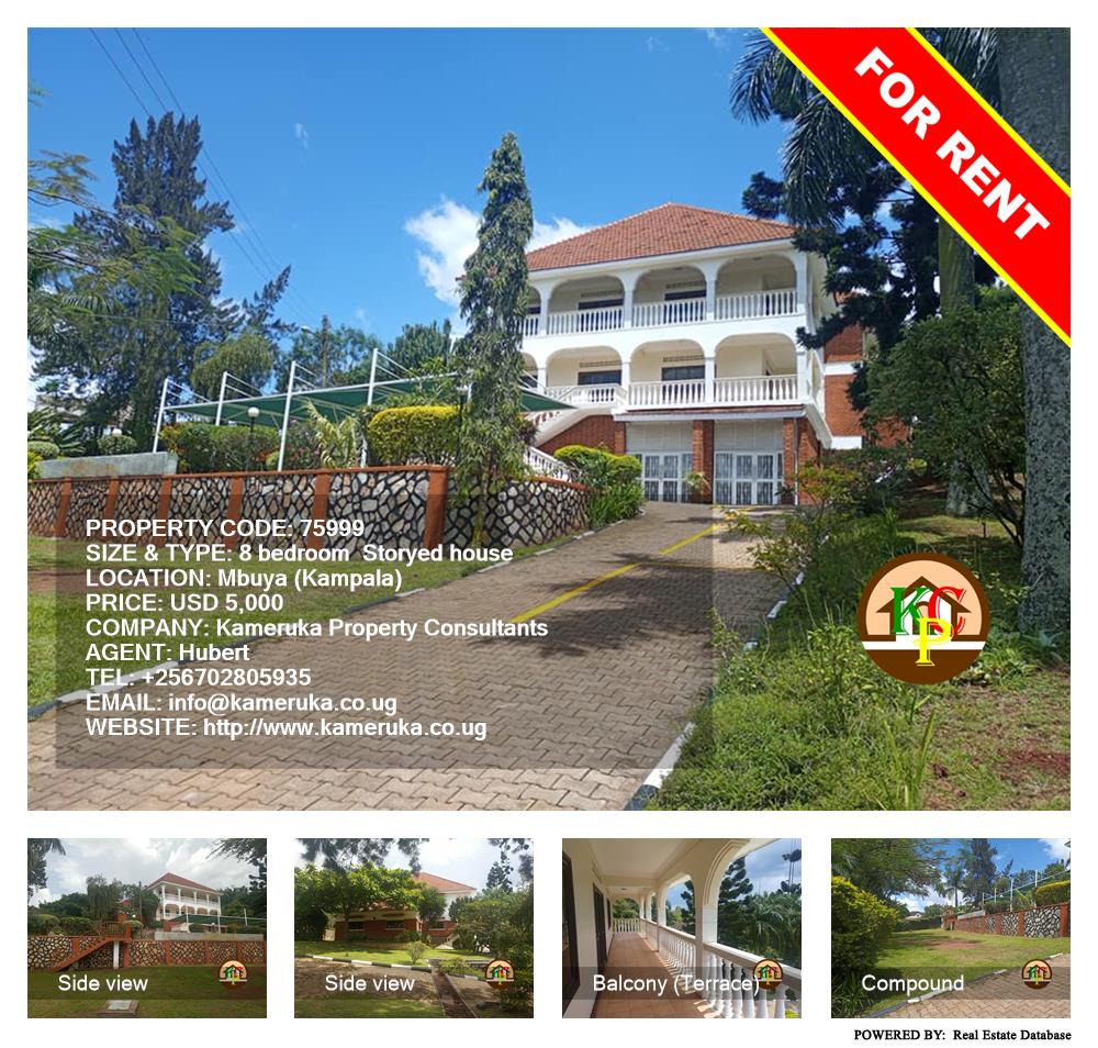 8 bedroom Storeyed house  for rent in Mbuya Kampala Uganda, code: 75999