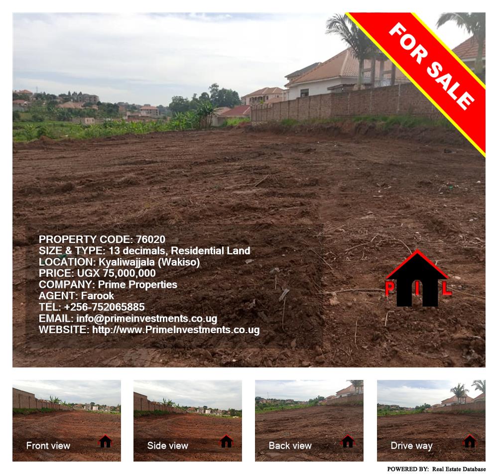 Residential Land  for sale in Kyaliwajjala Wakiso Uganda, code: 76020