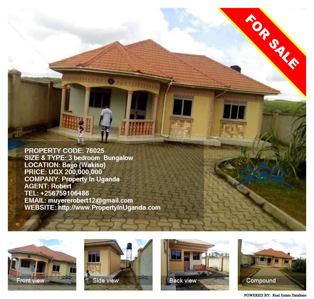 3 bedroom Bungalow  for sale in Bajjo Wakiso Uganda, code: 76025