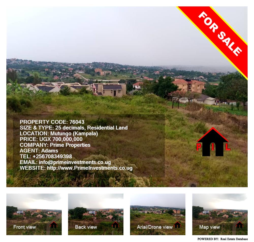 Residential Land  for sale in Mutungo Kampala Uganda, code: 76043