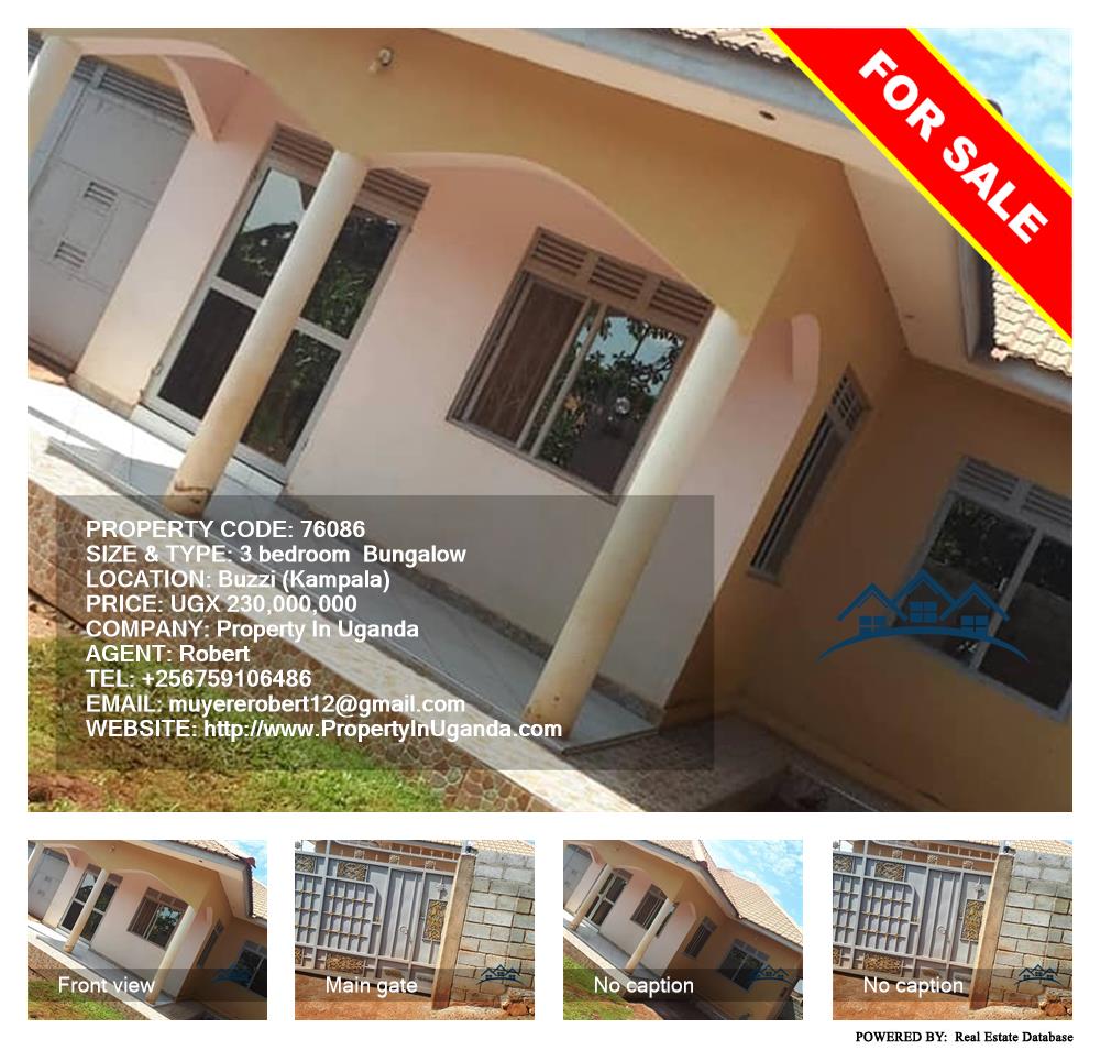 3 bedroom Bungalow  for sale in Buzzi Kampala Uganda, code: 76086