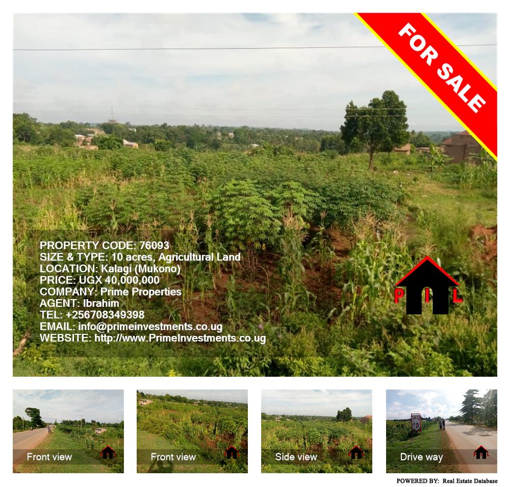 Agricultural Land  for sale in Kalagi Mukono Uganda, code: 76093
