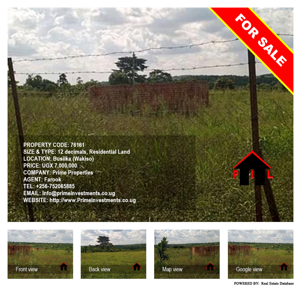 Residential Land  for sale in Busiika Wakiso Uganda, code: 76161