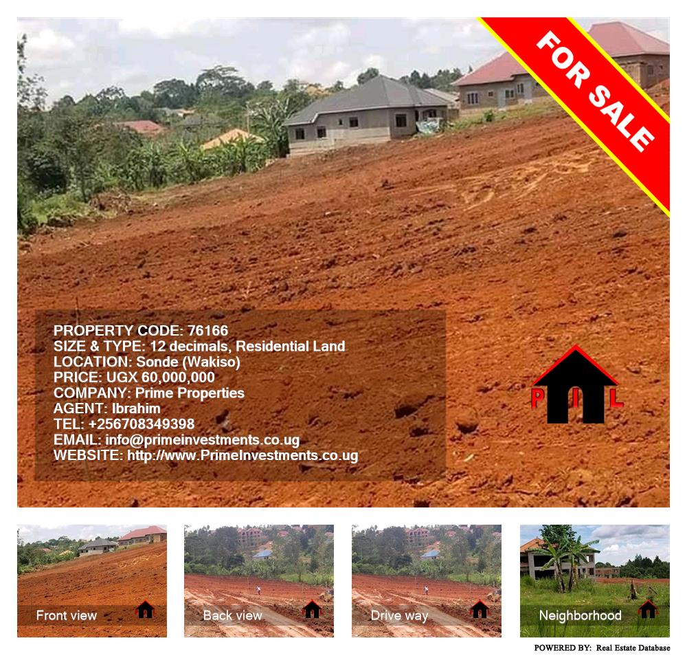 Residential Land  for sale in Sonde Wakiso Uganda, code: 76166