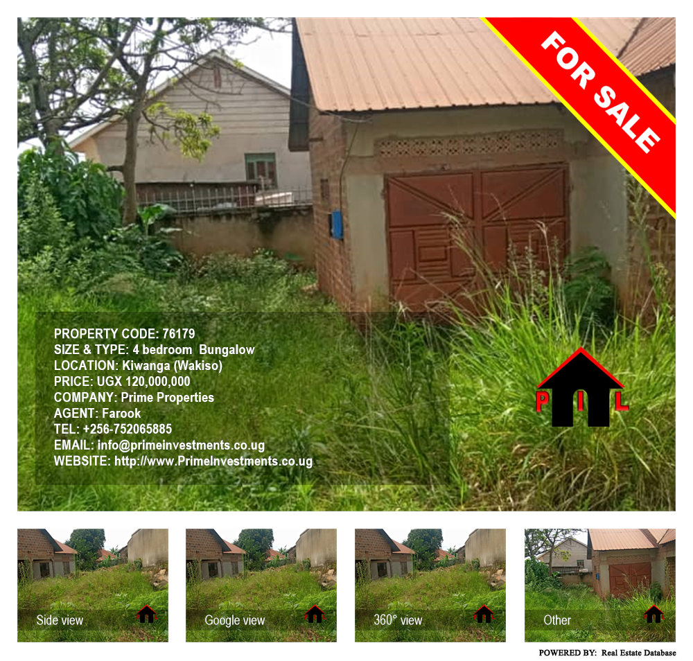 4 bedroom Bungalow  for sale in Kiwanga Wakiso Uganda, code: 76179
