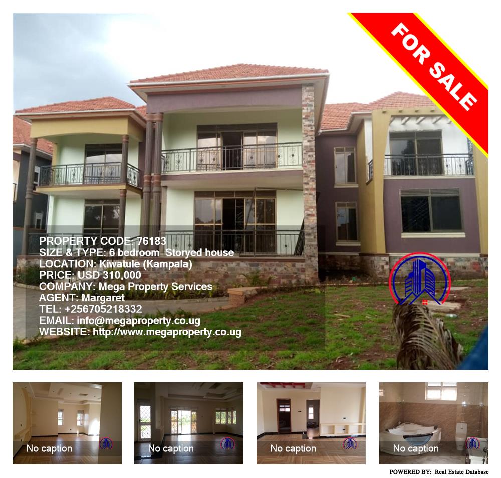 6 bedroom Storeyed house  for sale in Kiwaatule Kampala Uganda, code: 76183
