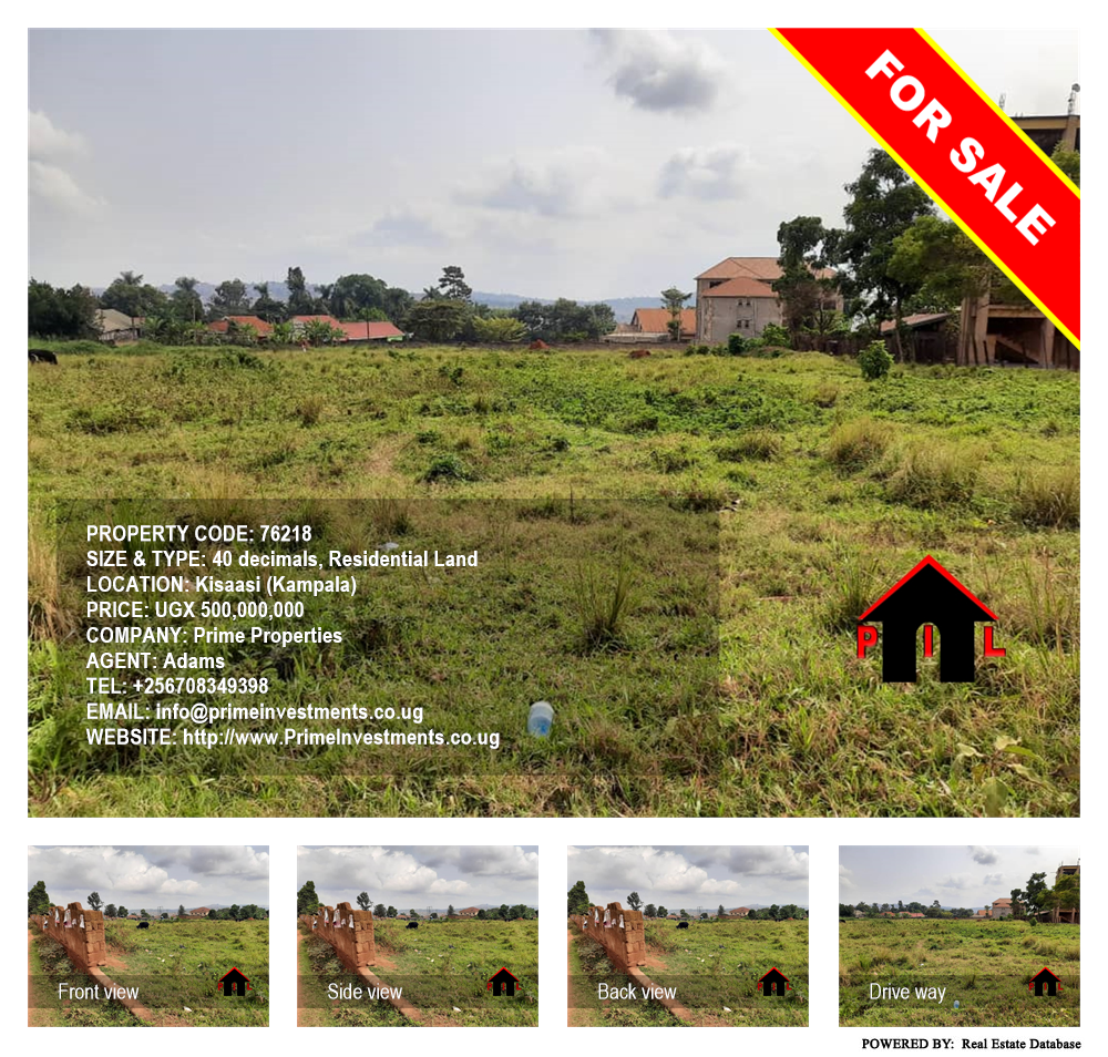 Residential Land  for sale in Kisaasi Kampala Uganda, code: 76218