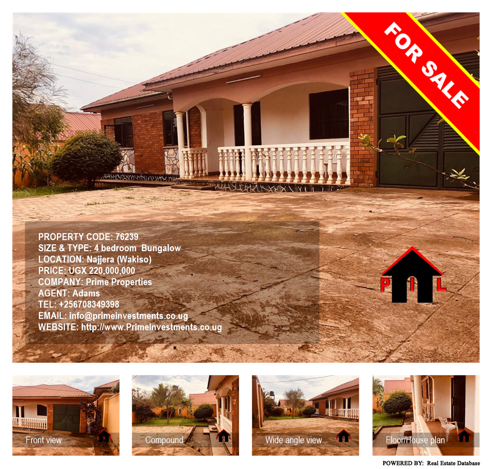 4 bedroom Bungalow  for sale in Najjera Wakiso Uganda, code: 76239