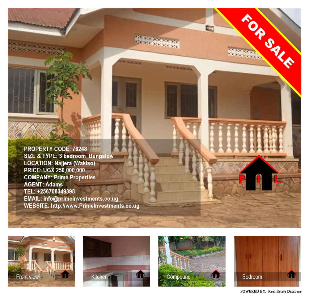 3 bedroom Bungalow  for sale in Najjera Wakiso Uganda, code: 76248