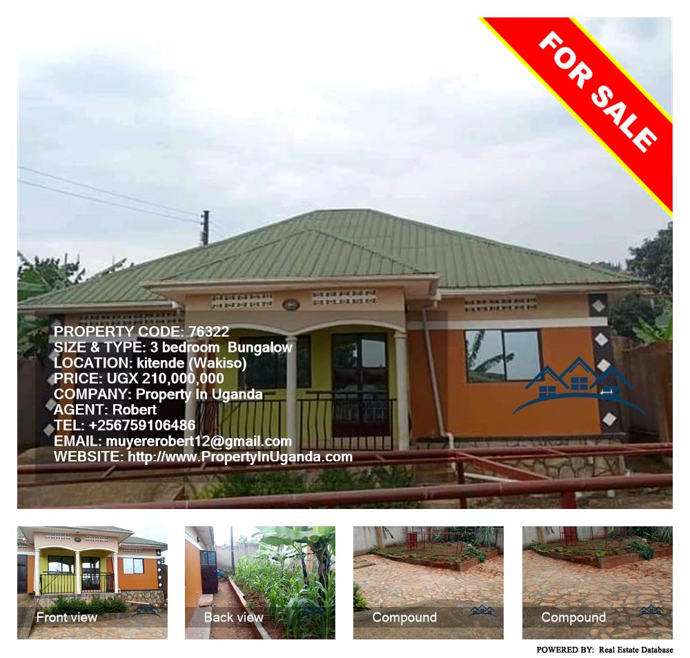 3 bedroom Bungalow  for sale in Kitende Wakiso Uganda, code: 76322