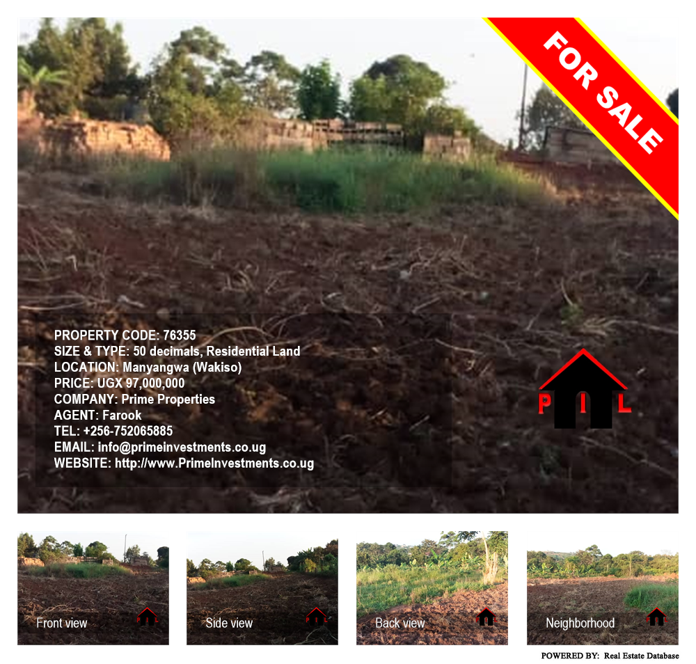 Residential Land  for sale in Manyangwa Wakiso Uganda, code: 76355